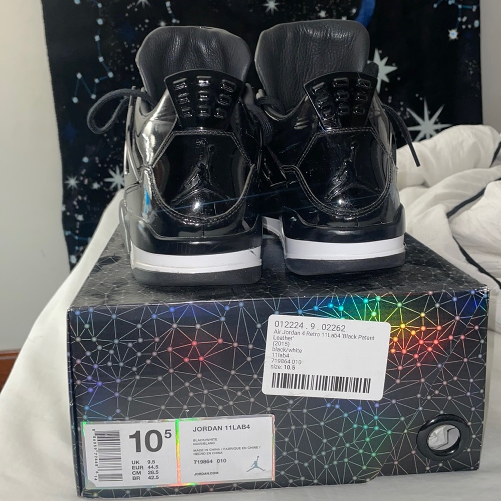 Air Jordan 4 Retro 11Lab4 'Black Patent Leather'